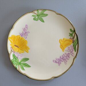 Franciscan Poppy Salad Plate, c.1950-55 USA, Embossed Yellow & Purple Floral